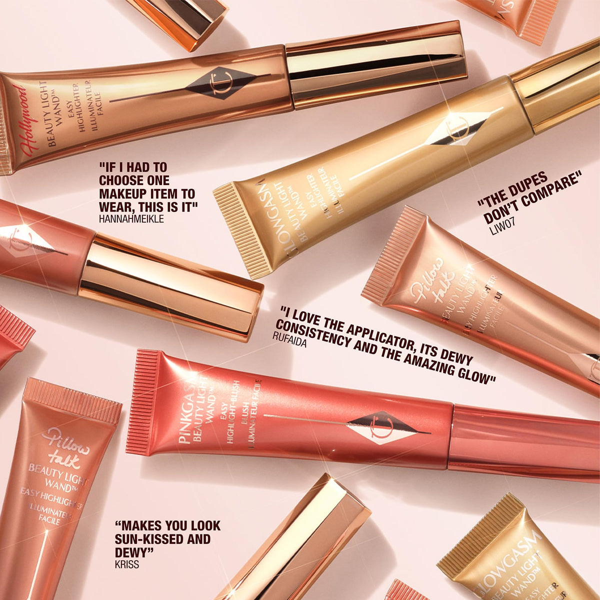 Charlotte Tilbury Pillow Talk Beauty Light Wand designed for quick, precise cheek application.