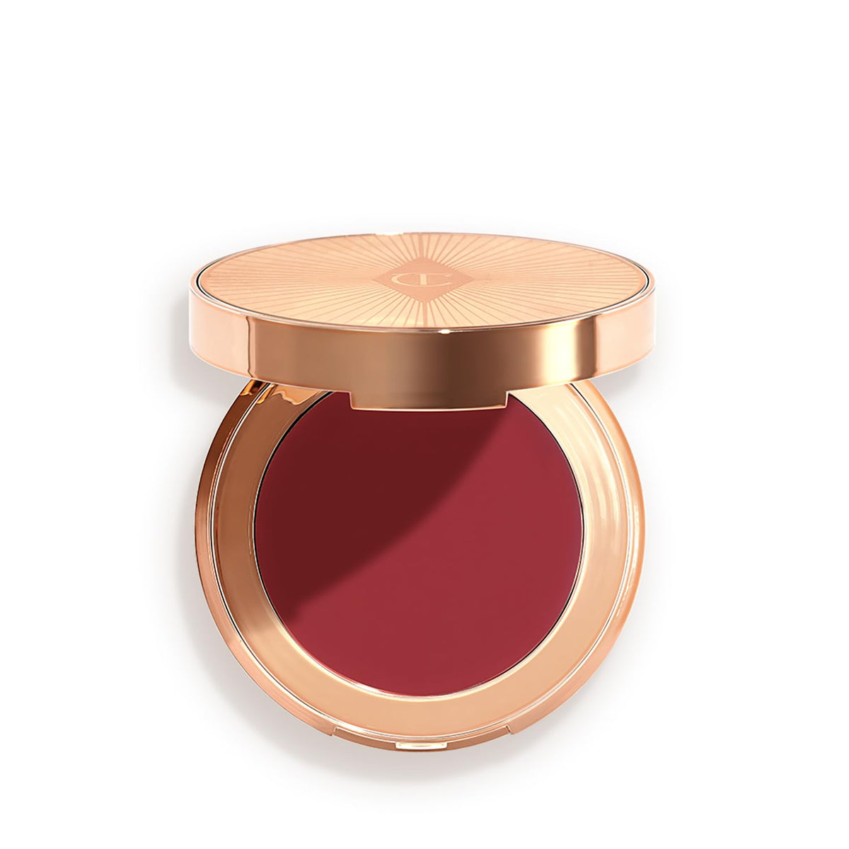 Charlotte Tilbury Pillow Talk lip and cheek glow compact for dual-use color and dewy finish