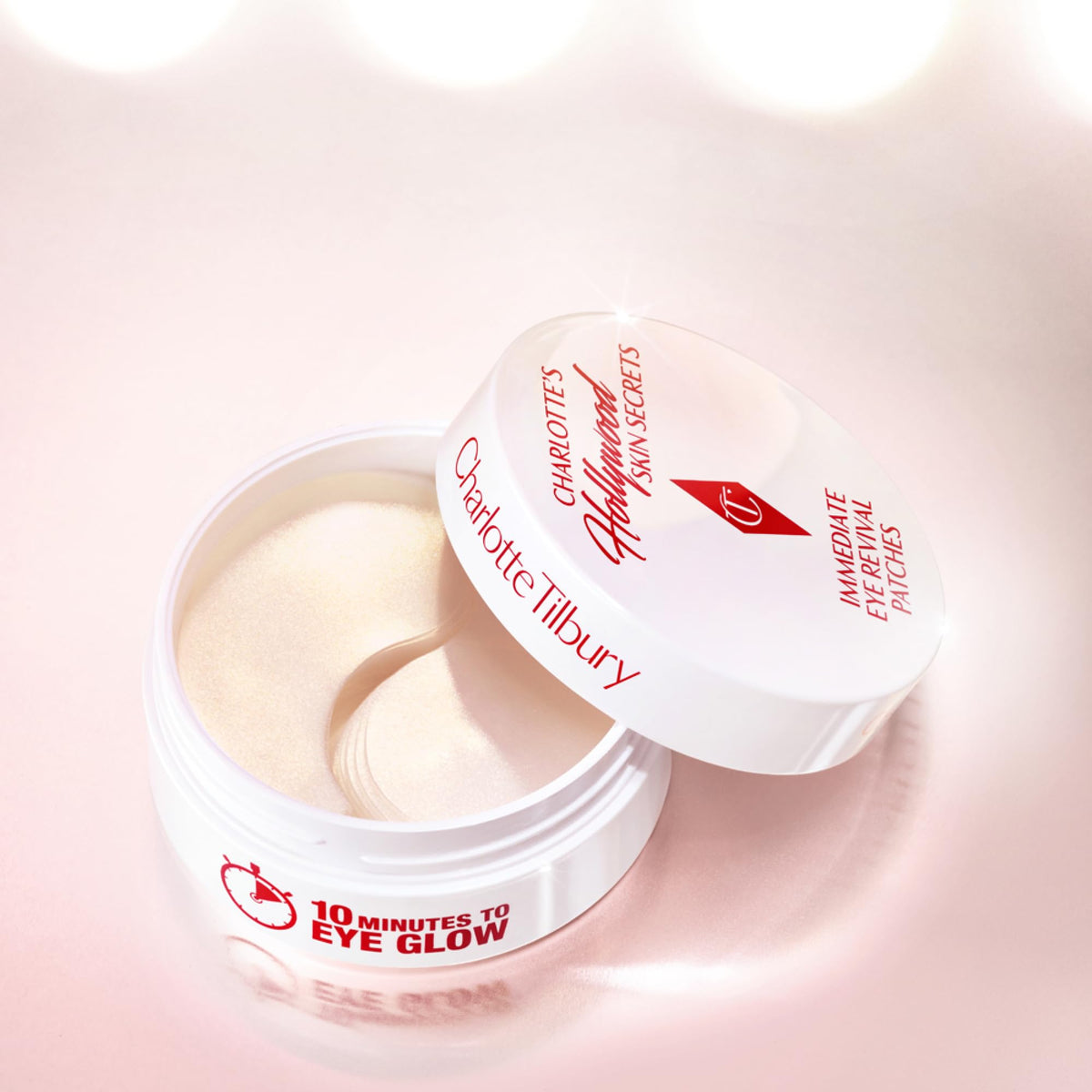 Charlotte Tilbury makeup-ready under-eye skin after patch use.