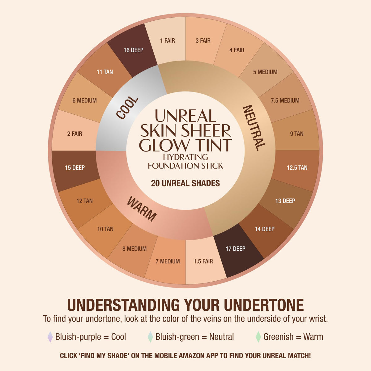 Unreal Skin Tint on hand swatch highlights natural, skin-like finish.
