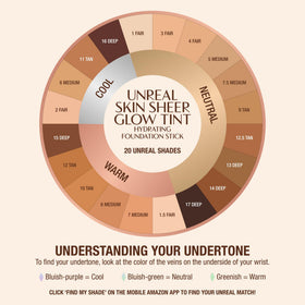Charlotte Tilbury Unreal Skin Tint swiped across skin for seamless blend.