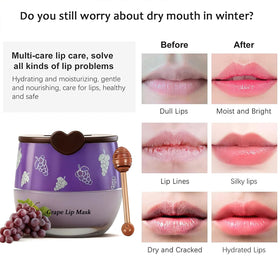 Charm Kiss Bee Lip Mask flavor swatches on lips.