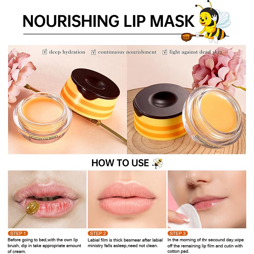 Charm Kiss Bee Lip Mask on vanity display.