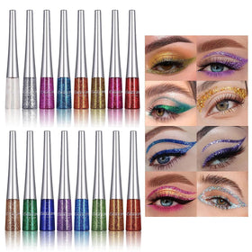 CHARMCODE 16 colors glitter eyeliner set swatches for bold, stay-put eye looks.