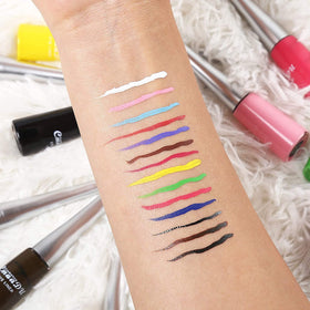 CHARMCODE packaging display shows a sleek, gift-ready eyeliner set