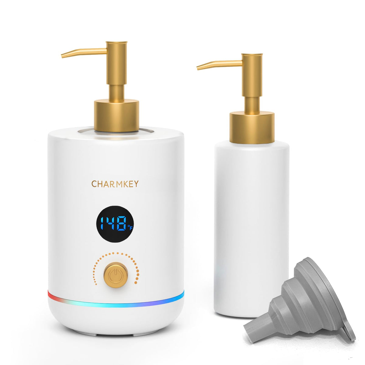 CharmKey massage oil warmer with digital display for precise temperature control during sessions