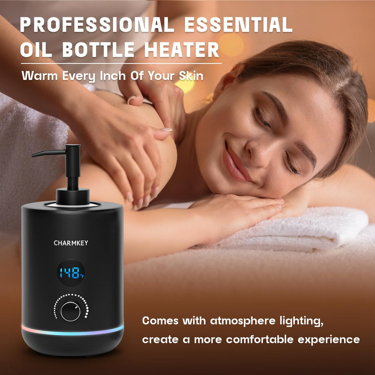 Charmkey Massage Oil Warmer gift-ready kit for pros and home use