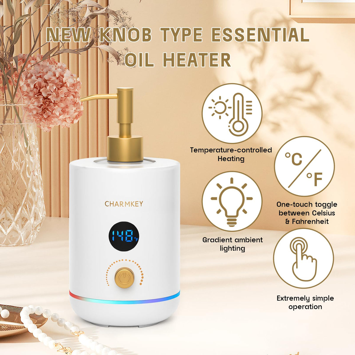 CharmKey unit allows quick light-off with a 5-second knob hold