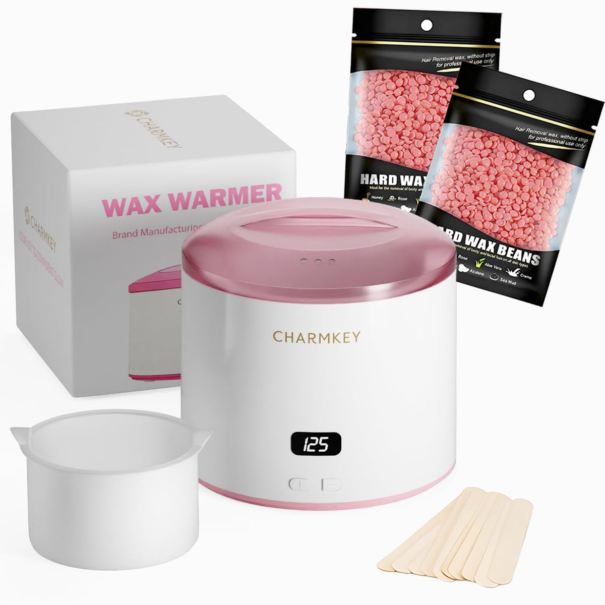 CHARMKEY wax warmer with a digital display for precise temperature control during at-home sessions