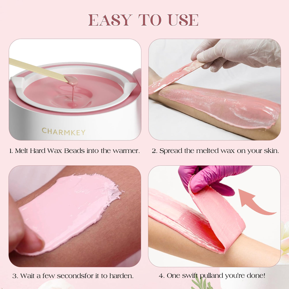 CHARMKEY waxing kit designed for face and eyebrows, compact and ready