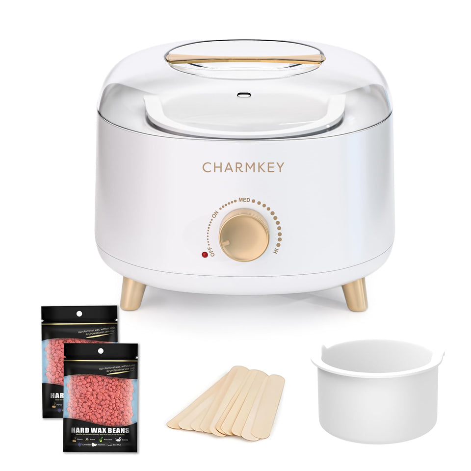 CHARMKEY waxing kit with wax warmer for easy at-home hair removal.