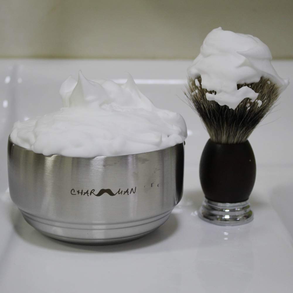 CHARMMAN compact-size shaving bowl fits comfortably in the hand