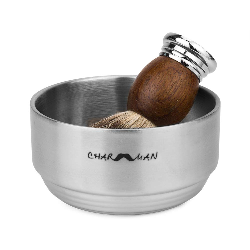 CHARMMAN heavy-weight steel shaving bowl feels substantial and robust