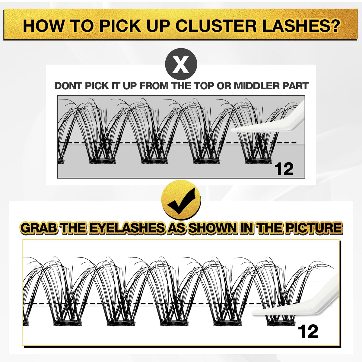 CHARMO'CLOCK 8-16mm lash lengths close-up showing natural to dramatic options.