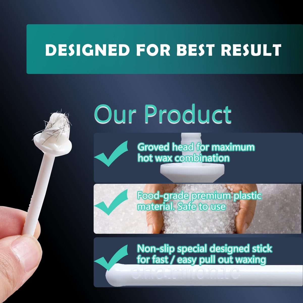 Charmonic groove head aids dipping melted wax smoothly