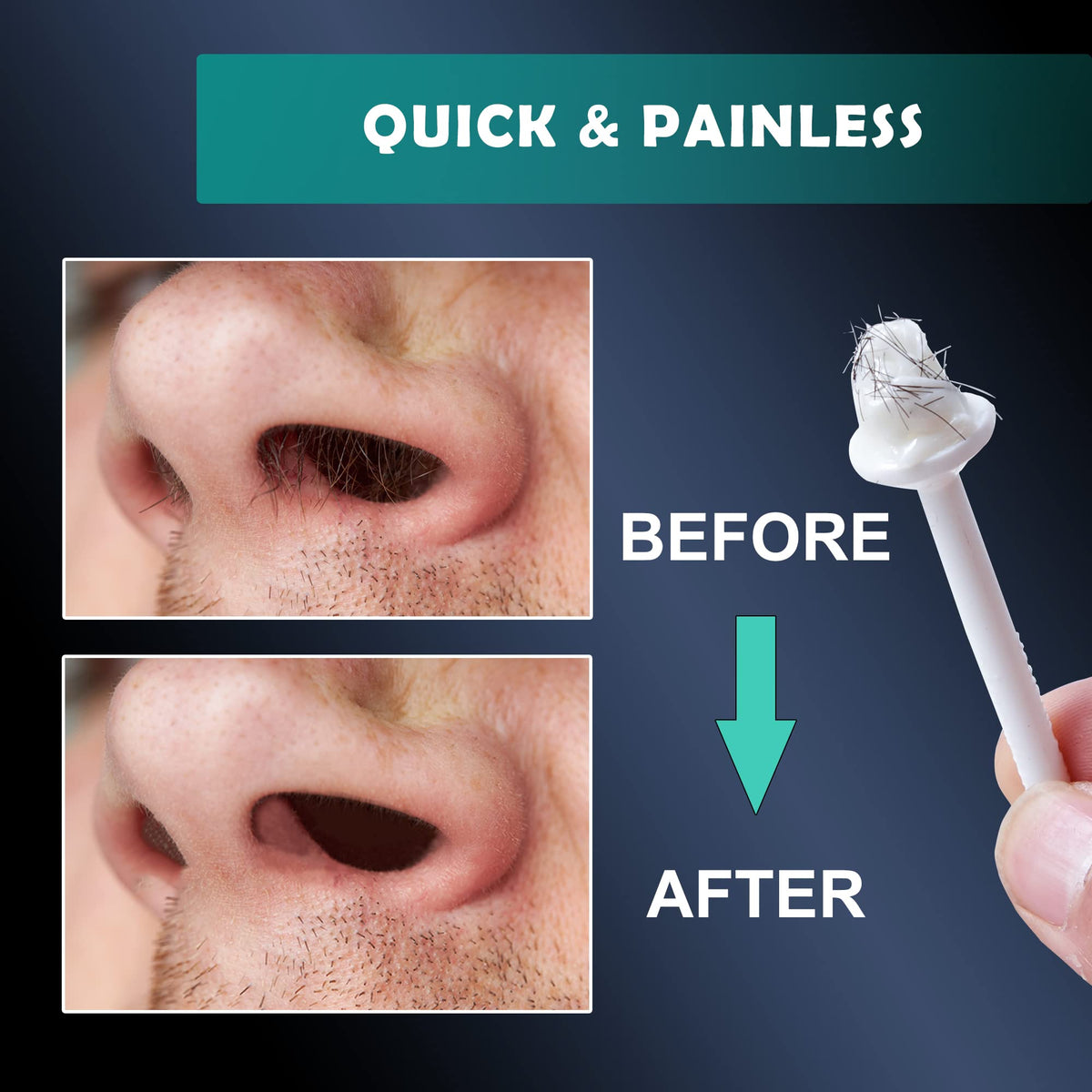 Charmonic nose wax stick head design for easier wax dipping