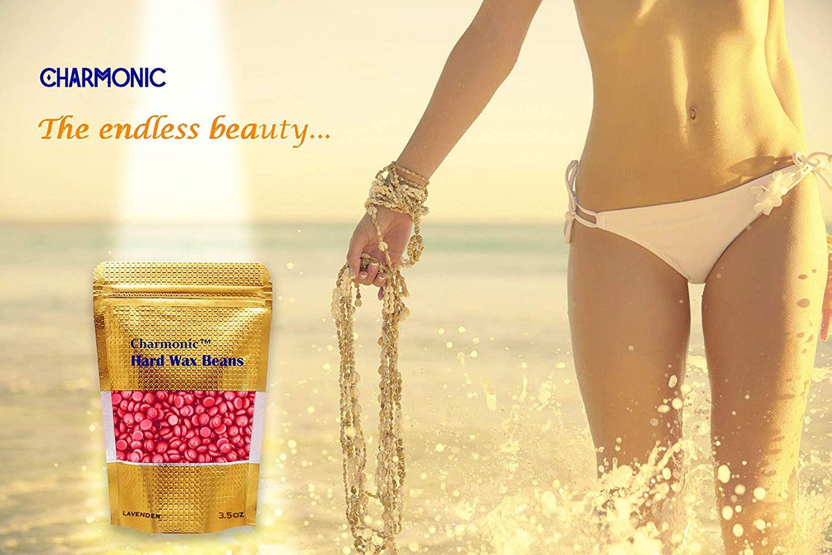 Charmonic smooth skin after waxing with rose beads.