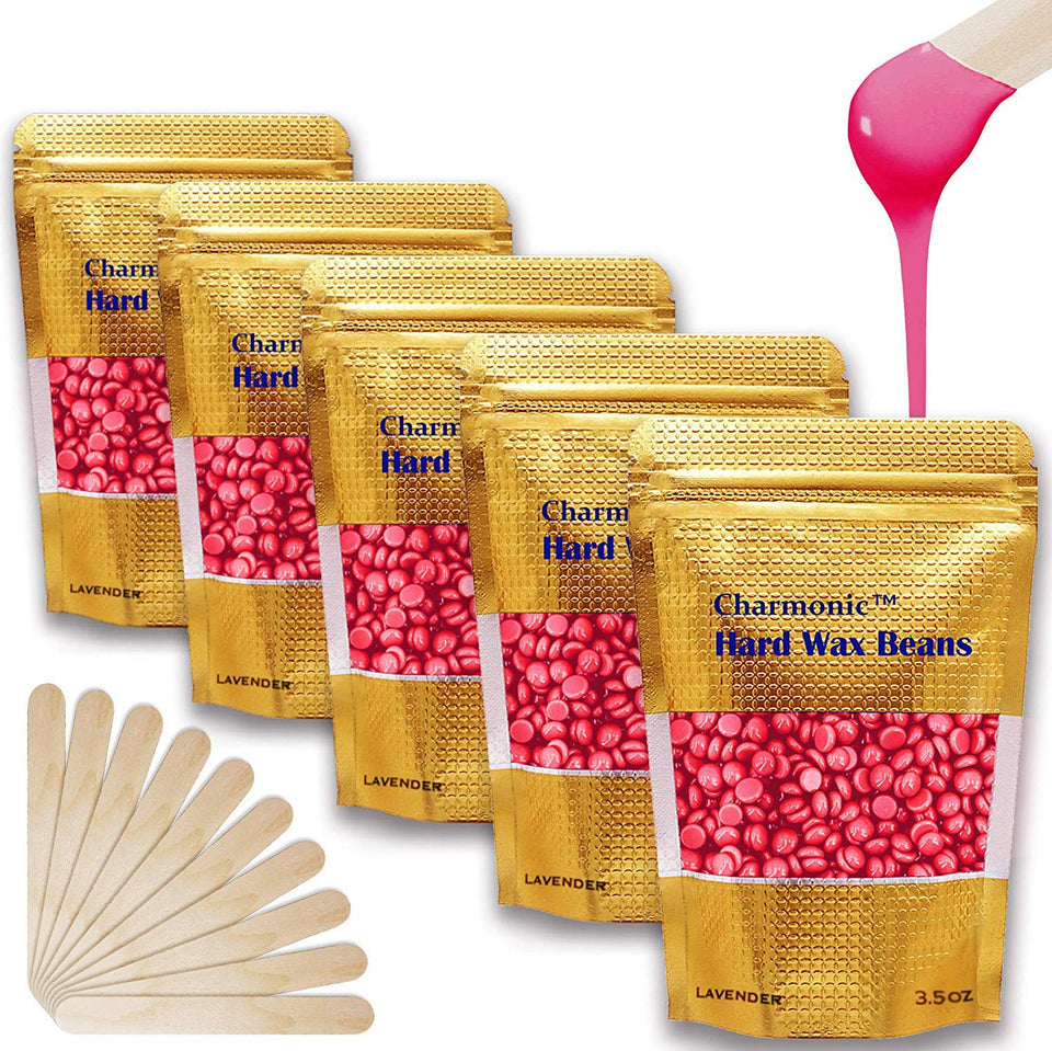 Charmonic rose wax beans packaging for at-home hair removal.