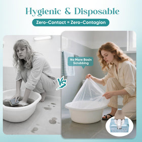 Charmyth Pedi Guard foot spa setup demonstrating multi-scenario use in salon and home.