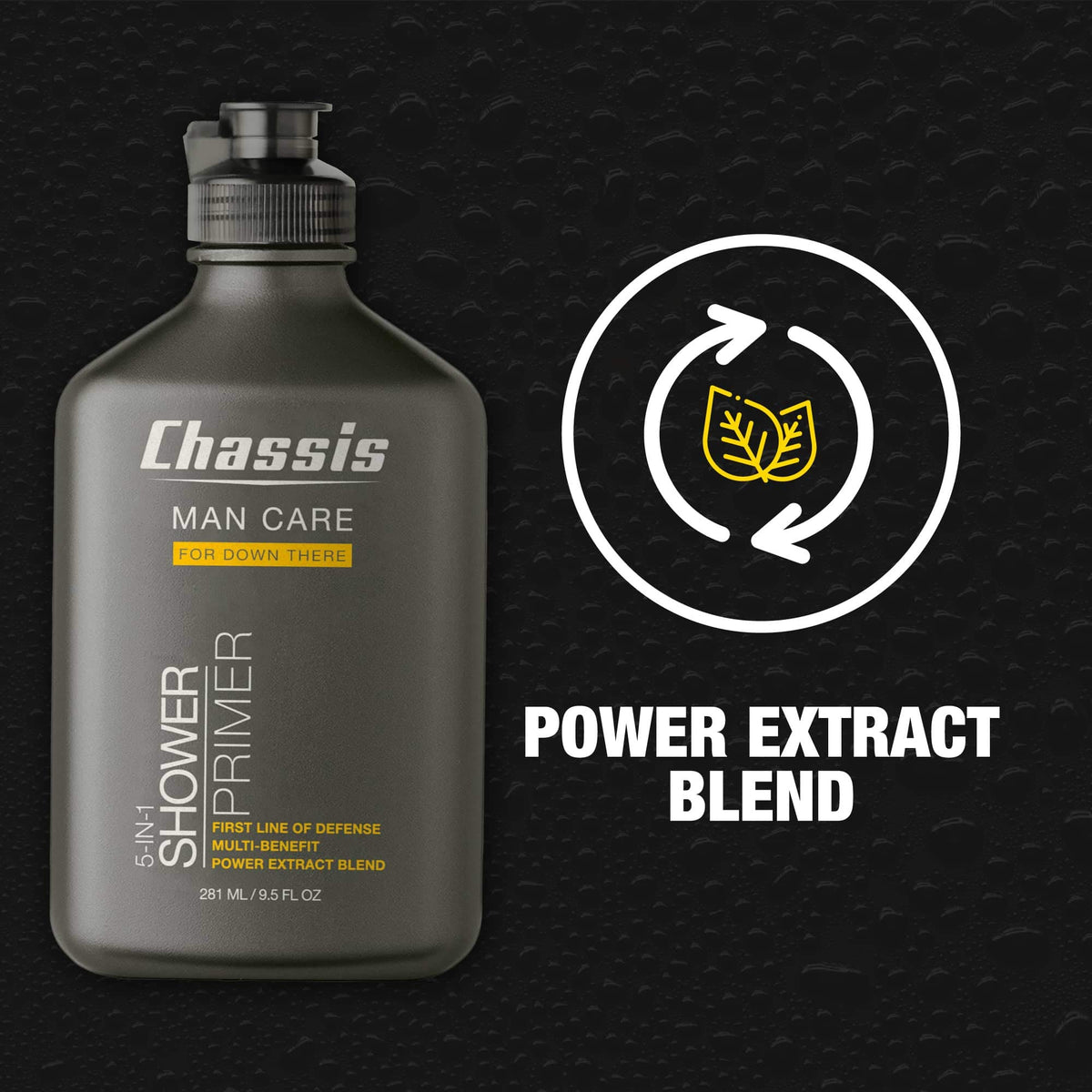 Chassis cooling action shower primer delivers soothing cooling sensation.