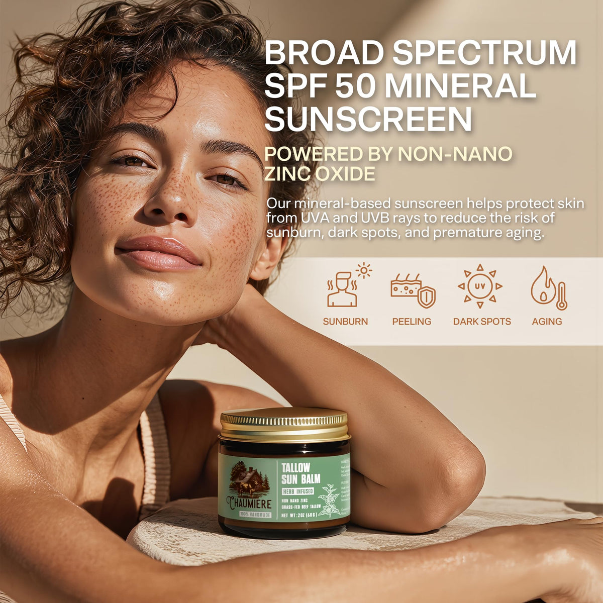 Chaumiere herb-infused texture close-up for smooth application