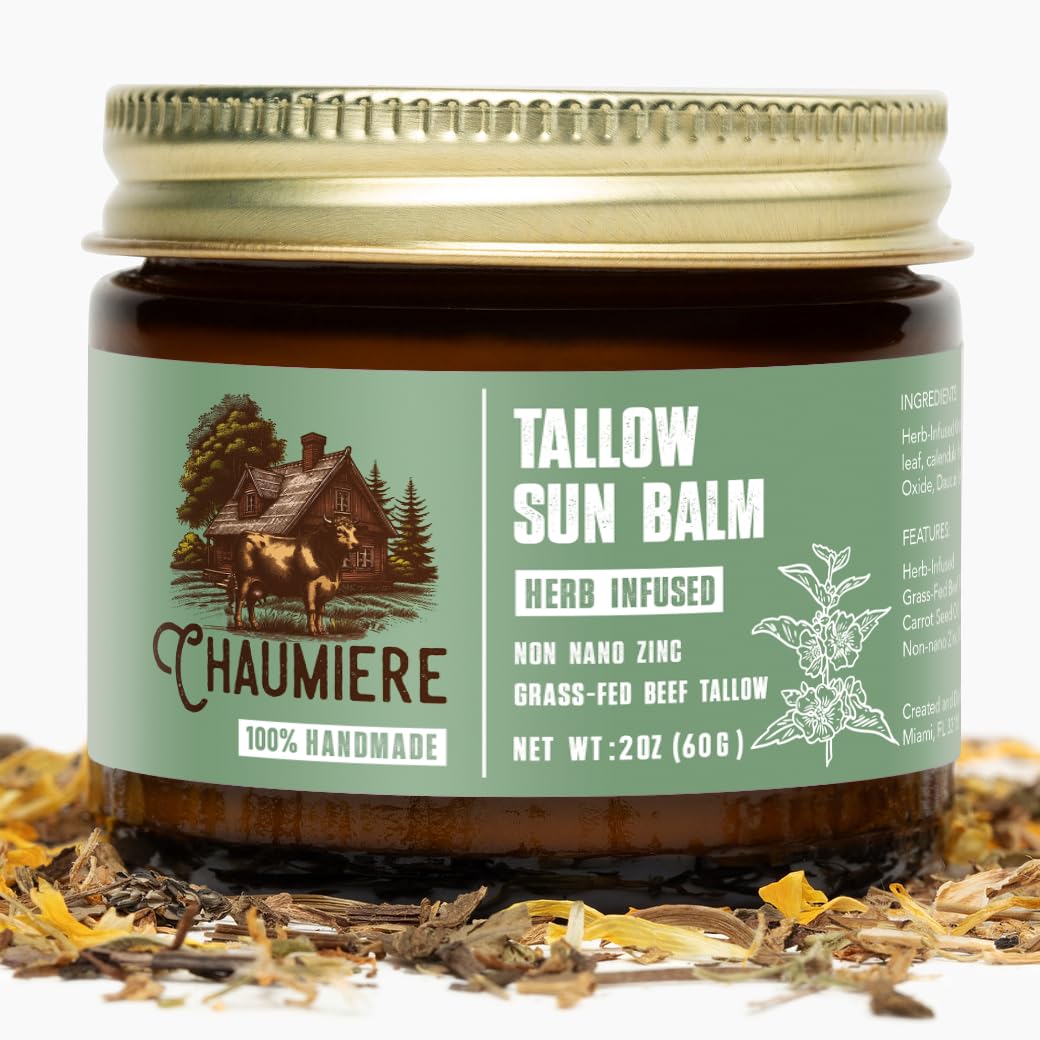 Chaumiere Natural Tallow Sunscreen bottle with reef-safe SPF 50