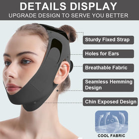 CheckSimple jawline shaper breathable fabric image suggests airy comfort during wear.