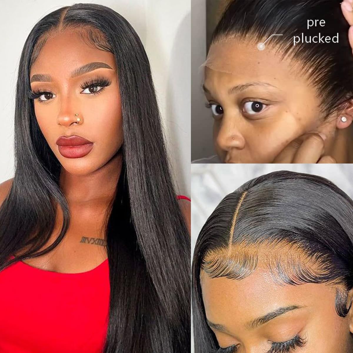 CHEEON natural 1B shade frontal supports easy dyeing or curling.