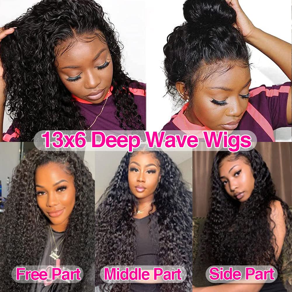 CHEETAHBEAUTY Deep Wave wig with 250% density for full, lush volume.