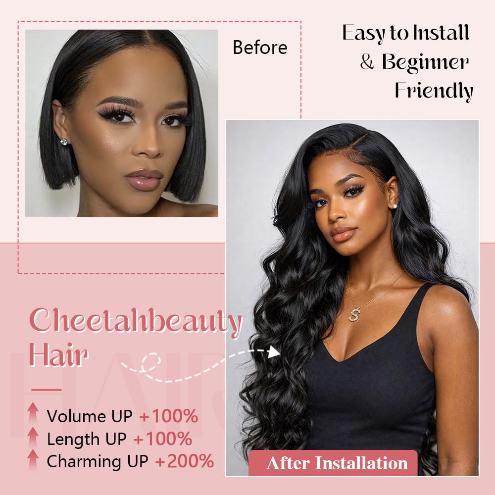 CHEETAHBEAUTY V Part Wig Glueless design blends with scalp