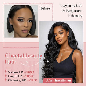 CHEETAHBEAUTY V Part Wig Glueless design blends with scalp