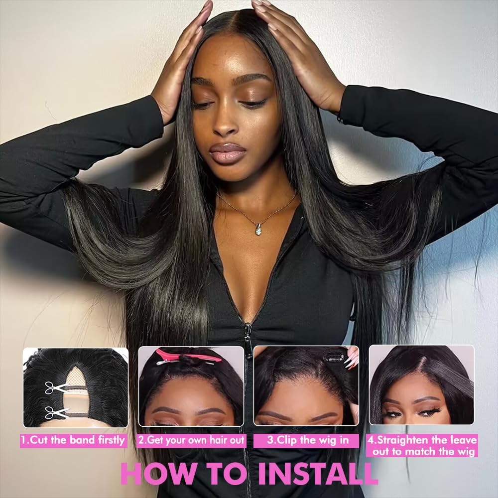 CHEETAHBEAUTY V Part Wig leave-out blending for natural part