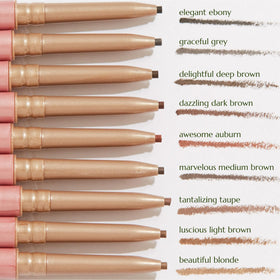 Chella Eyebrow Pencil blendable formula for a natural finish and soft edges.