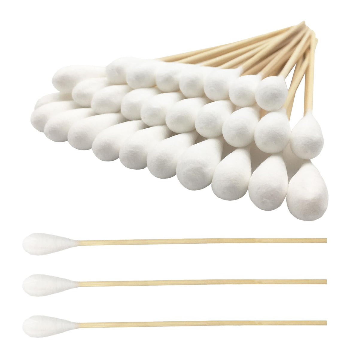 Chenchenchen 6inch cotton swabs with large head for gentle pet ear care.