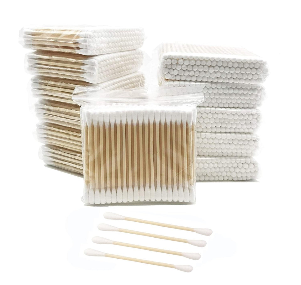 Chenchenchen cotton swabs with wooden sticks for gentle makeup removal.