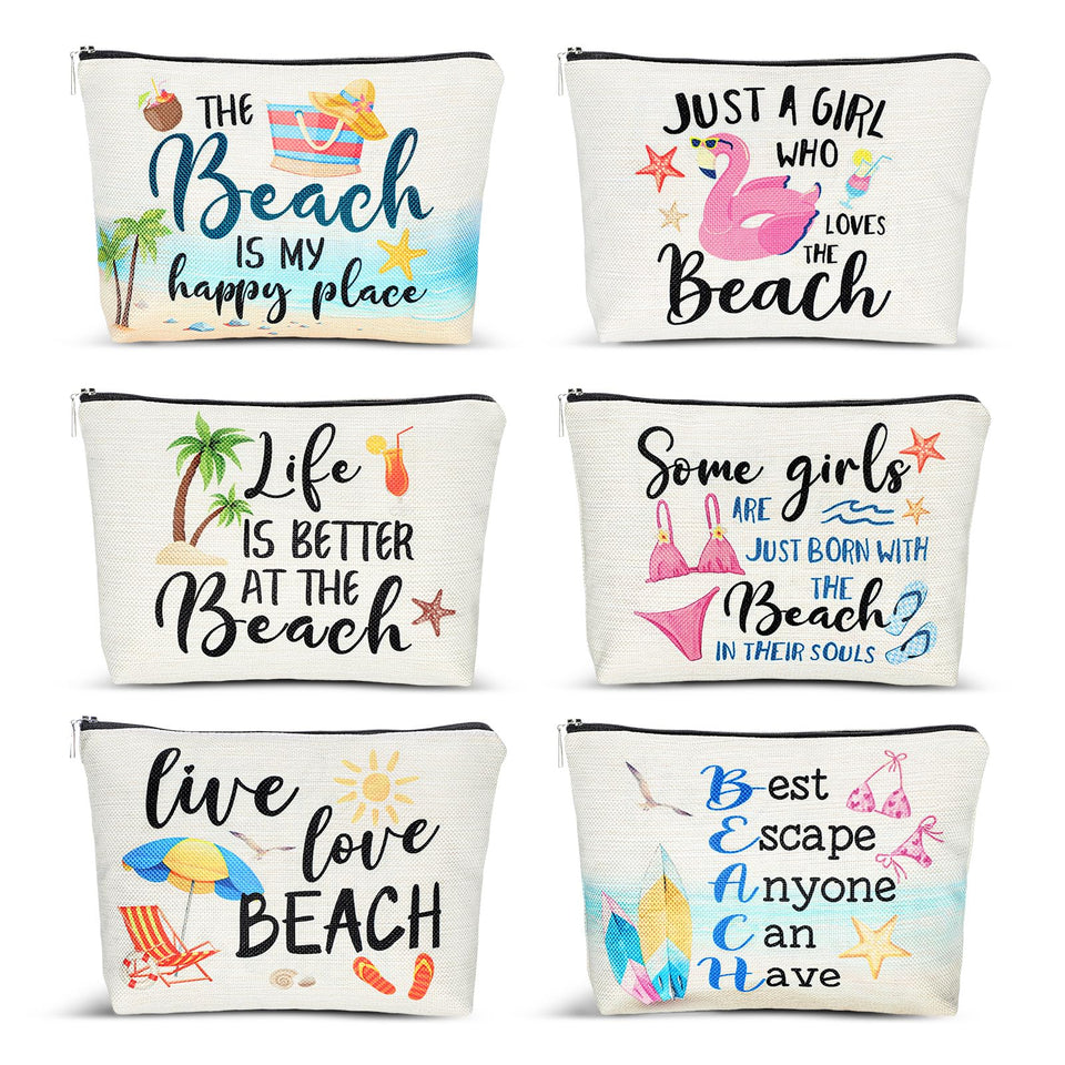 CHENGU beach makeup bag with zipper top for secure travel storage.