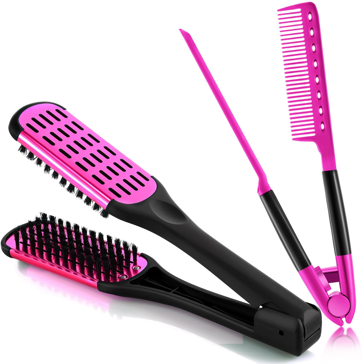 CHENGU double-sided brush offers versatile styling and smoothing.