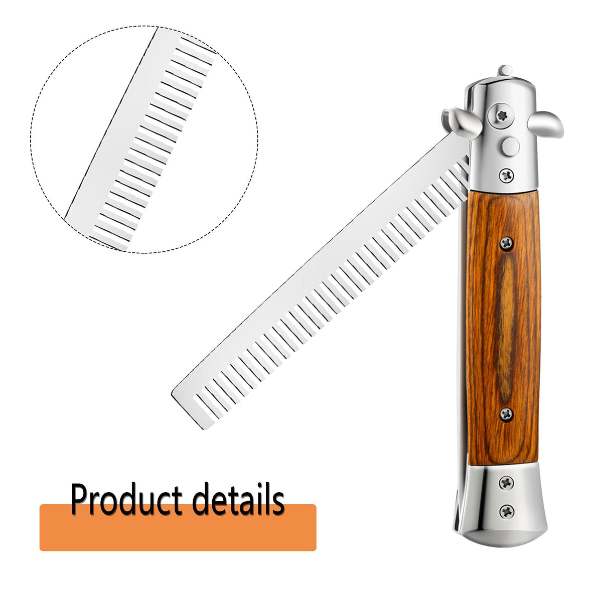 CHENGU folding butterfly comb compact in hand for travel touch ups