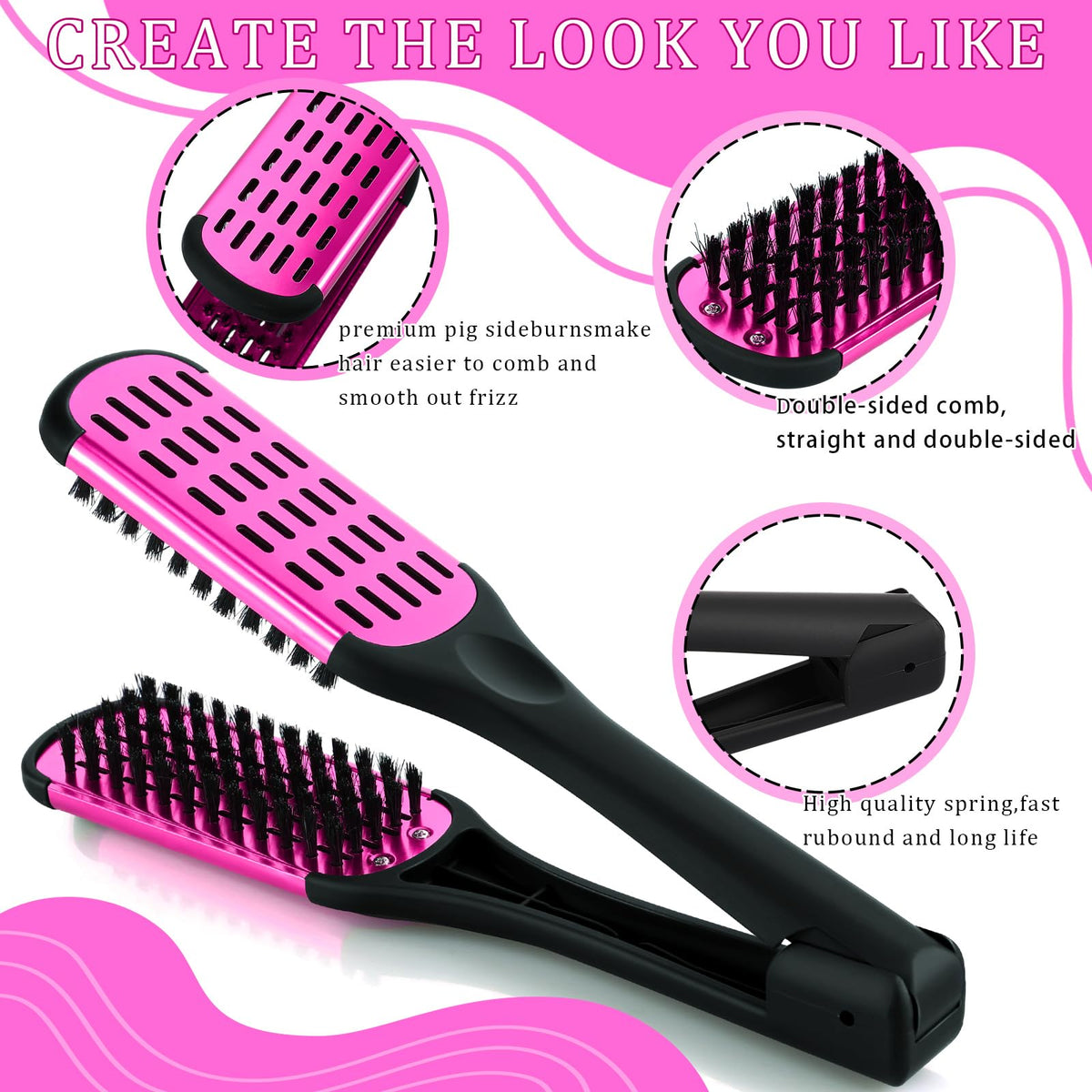 CHENGU V-shaped styling comb anchors hair for precise straightening.