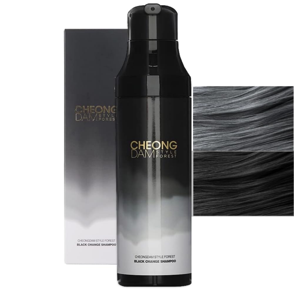 CHEONGDAM STYLE Forest Black Change Shampoo bottle showcases a gentle, natural formula for grey hair.