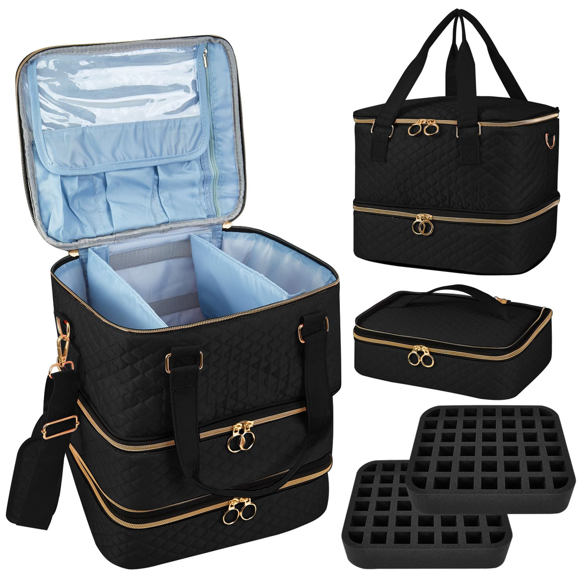 Cheungren nail bag organizer with three-layer design for easy, organized storage.
