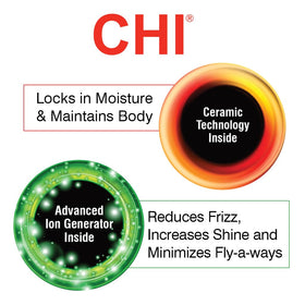 CHI 3-in-1 Round Blowout Brush with ionic technology reduces frizz and boosts shine.