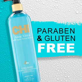 Cruelty-free CHI shampoo and conditioner label emphasizes ethical haircare.