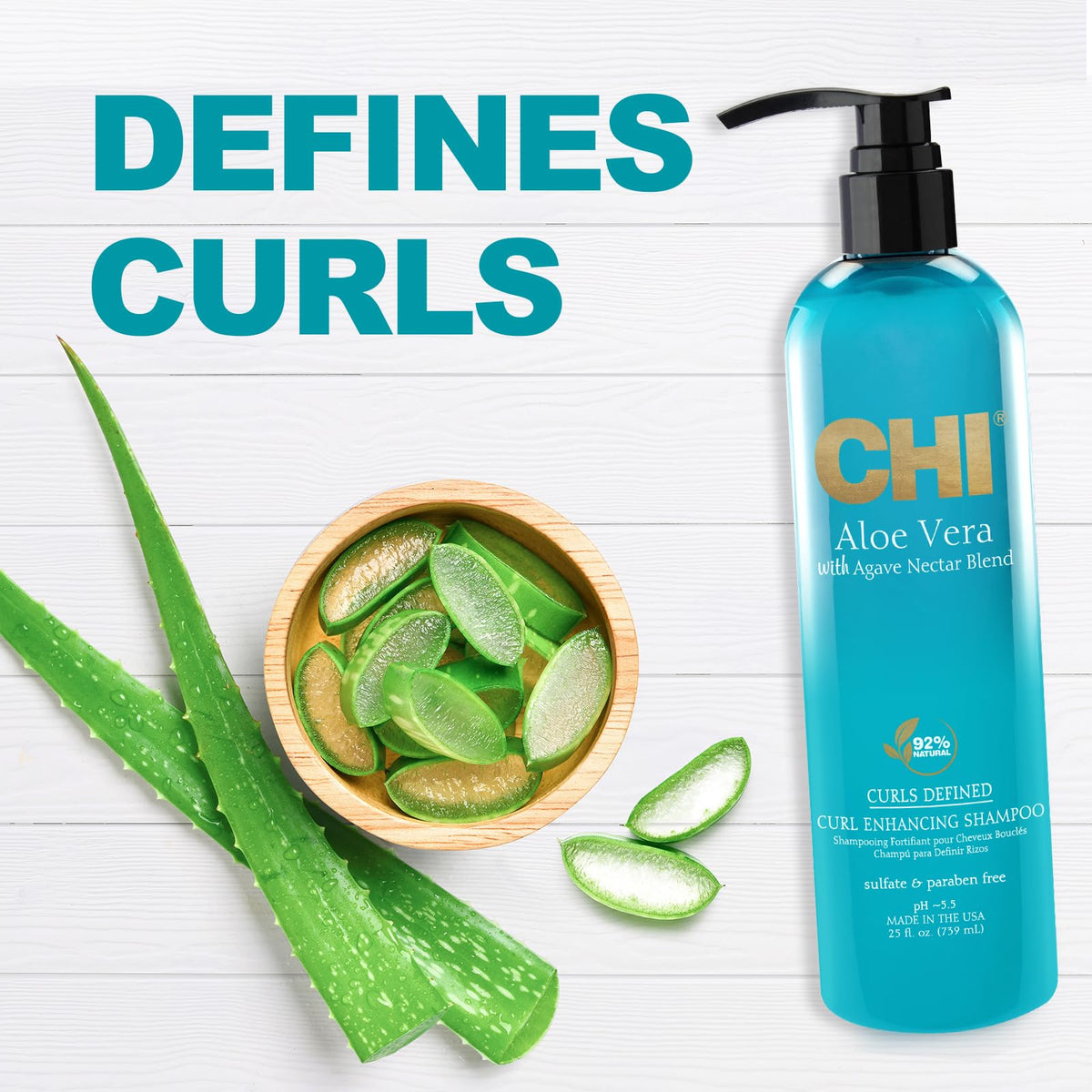 CHI Aloe Vera Shampoo massaged into wet hair demonstrates gentle cleansing