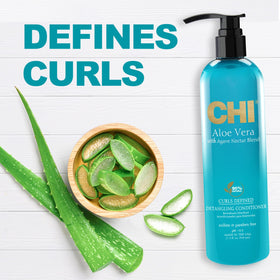 CHI Aloe Vera Detangling Conditioner texture close‑up reveals creamy formula.