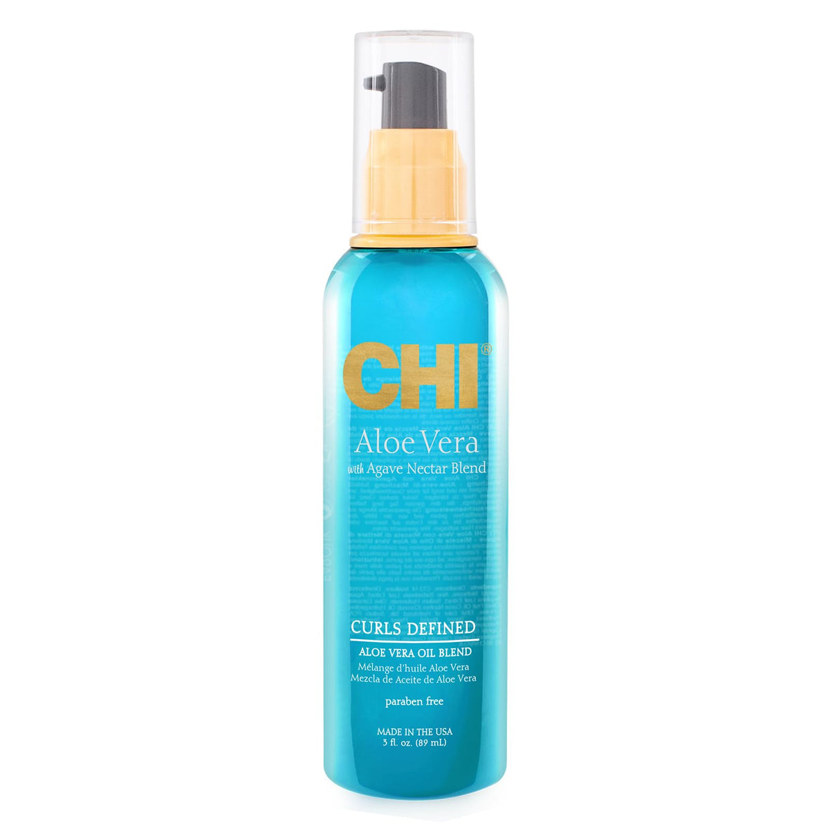 CHI Aloe Vera Oil bottle showing strength boost for weak hair.
