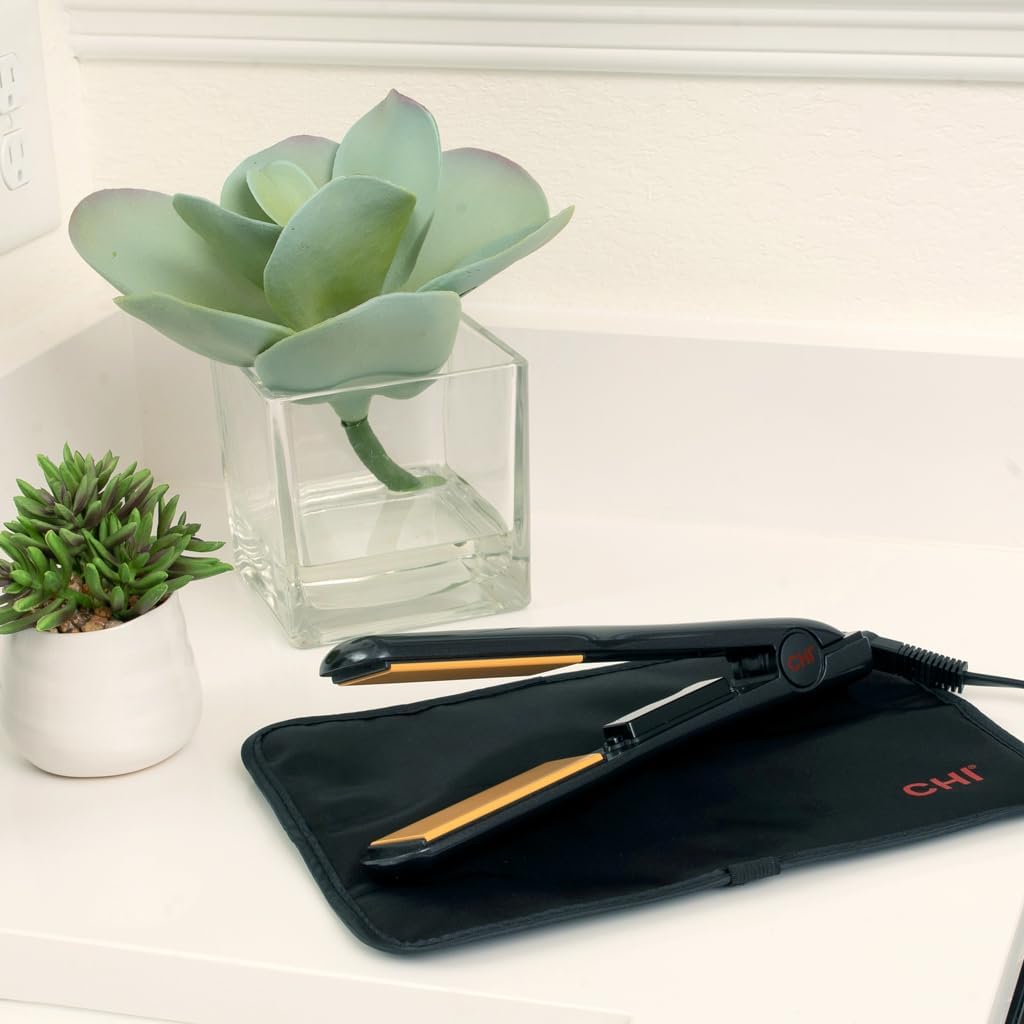 CHI Classic Tourmaline Ceramic iron in action straightening and curling with ease.