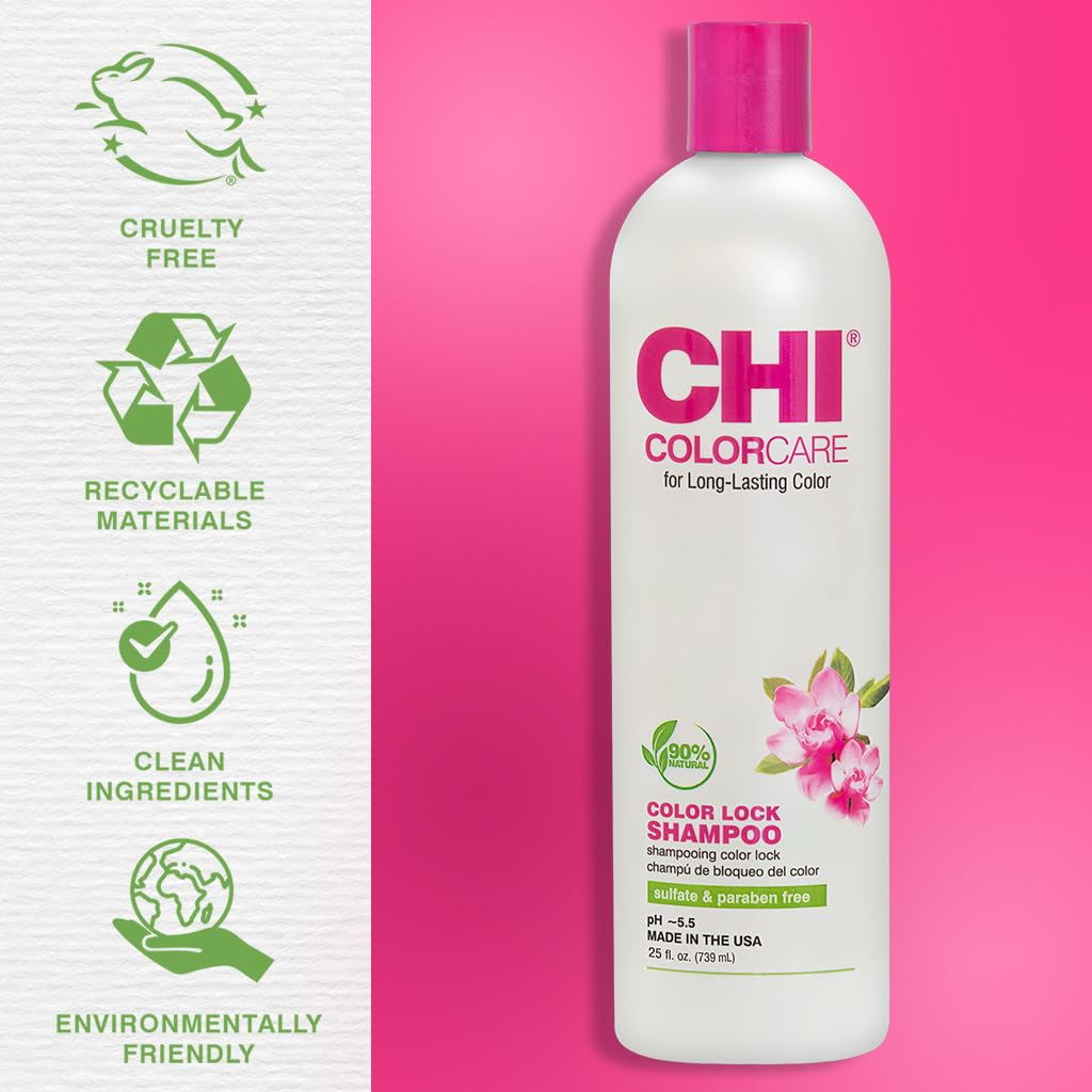 CHI ColorCare line packshot with shampoo and conditioner.