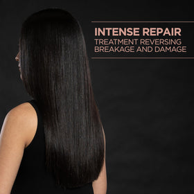 CHI Deep conditioning treatment image highlights silky hair finish.