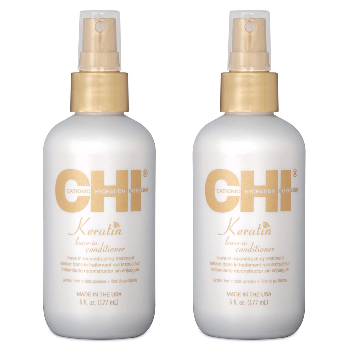 CHI Keratin Leave-In Conditioner bottle shown for daily use and hydration